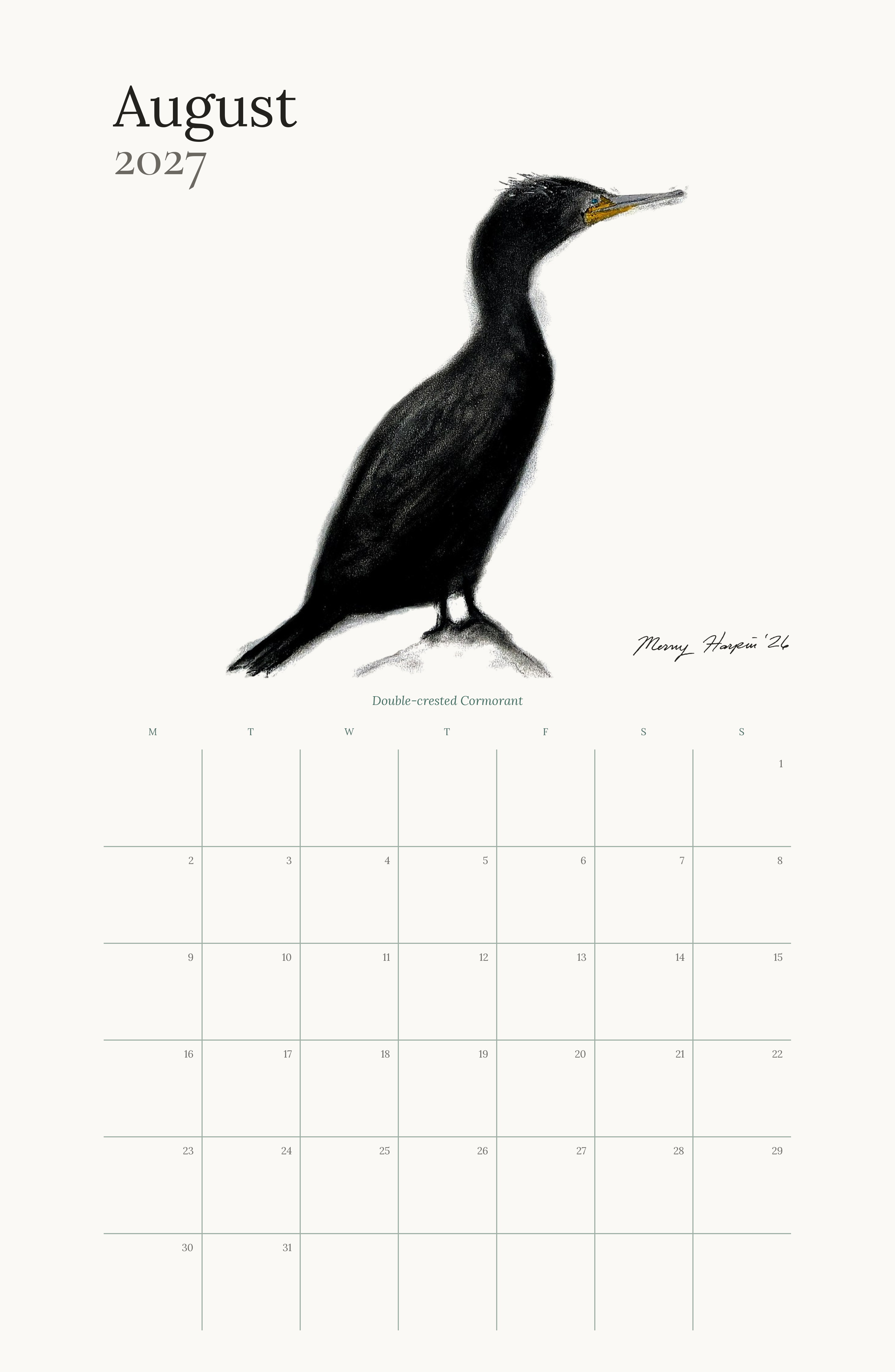 August — Double-crested Cormorant